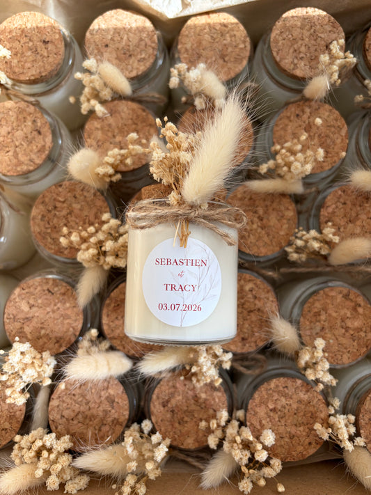 Mini Bougie Personnalisée – Cadeau Invité Élégant