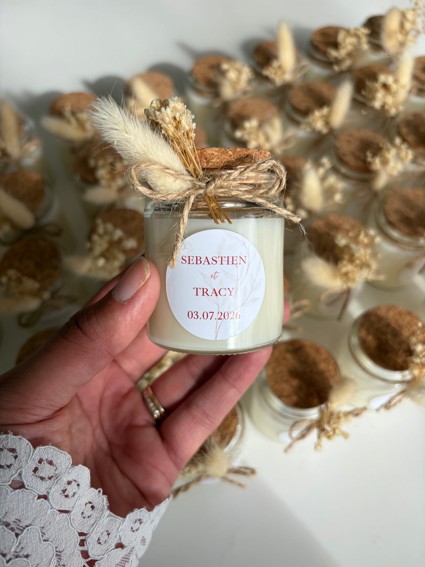 Mini Bougie Personnalisée – Cadeau Invité Élégant