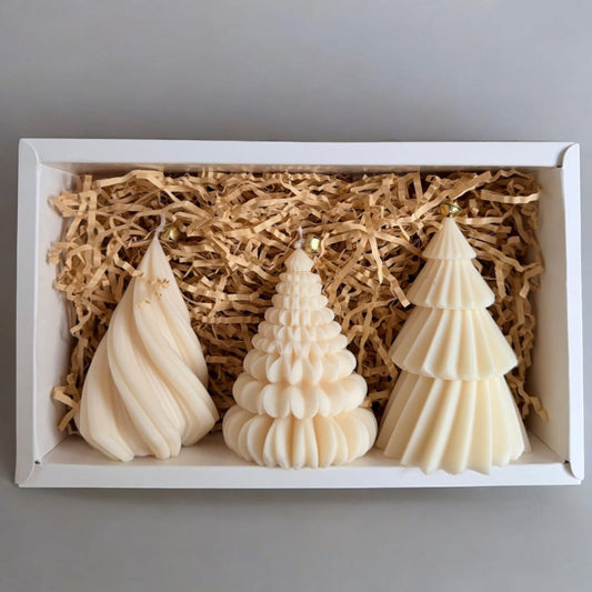 Coffret Trio de Sapins – Bougies Décoratives Parfumées