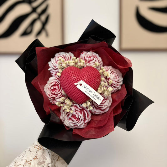 Bouquet parfumé – Fondants & Bougie cœur