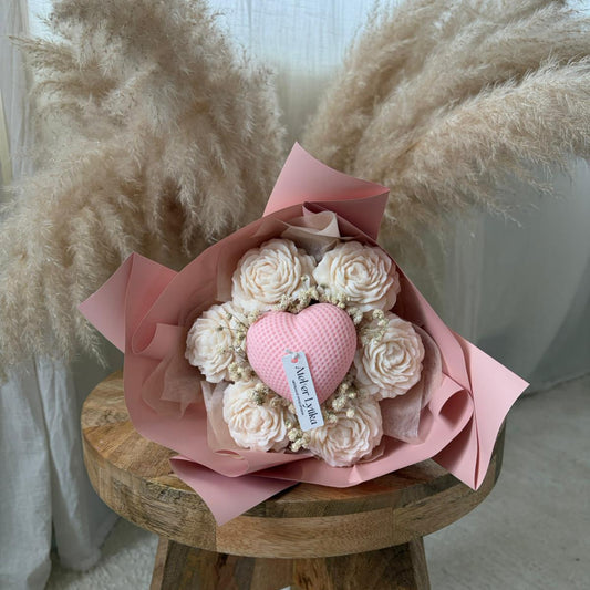 Bouquet parfumé – Fondants & Bougie cœur