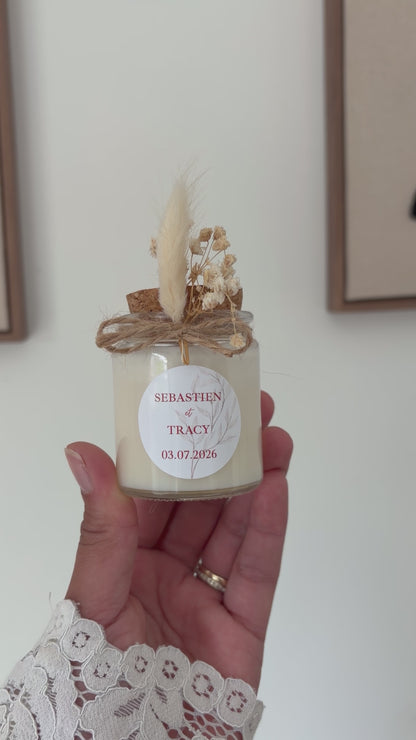 Mini Bougie Personnalisée – Cadeau Invité Élégant
